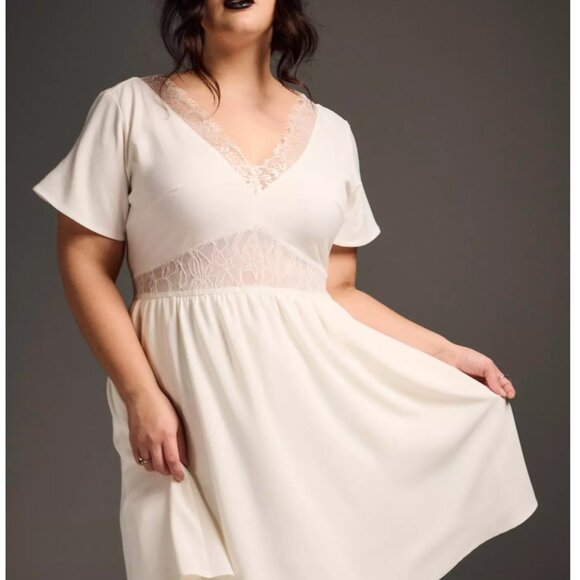 Torrid Cream Lace Mini Dress - Picture 1 of 6